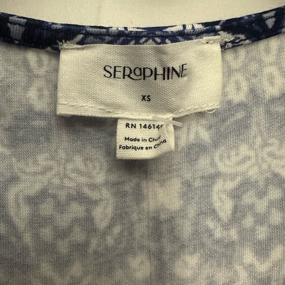 Seraphine Mediterranean Blue Maternity And Nursing Dress Size XS Wrap Front NWT - Picture 4 of 8